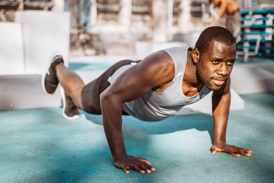 Person using a resistance band for stretching